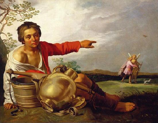 Abraham Bloemaert Shepherd Boy Pointing at Tobias and the Angel Sweden oil painting art